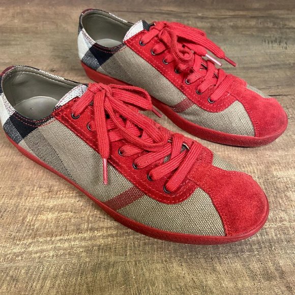 Burberry Red Cnhuabaodon Sneakers US Size 9 Euro S - Picture 1 of 6